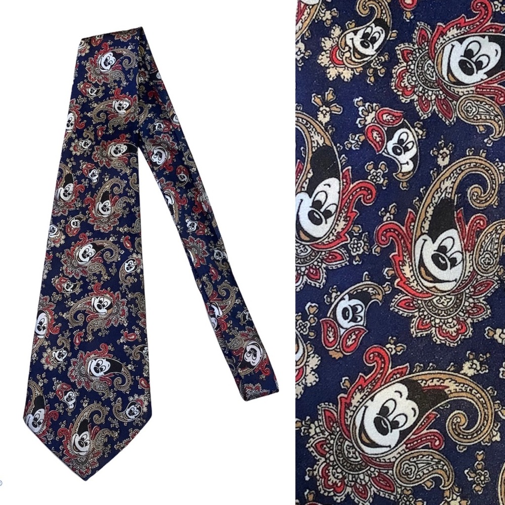 Disney Mickey Mouse Collector’s Silk Navy Paisley Tie